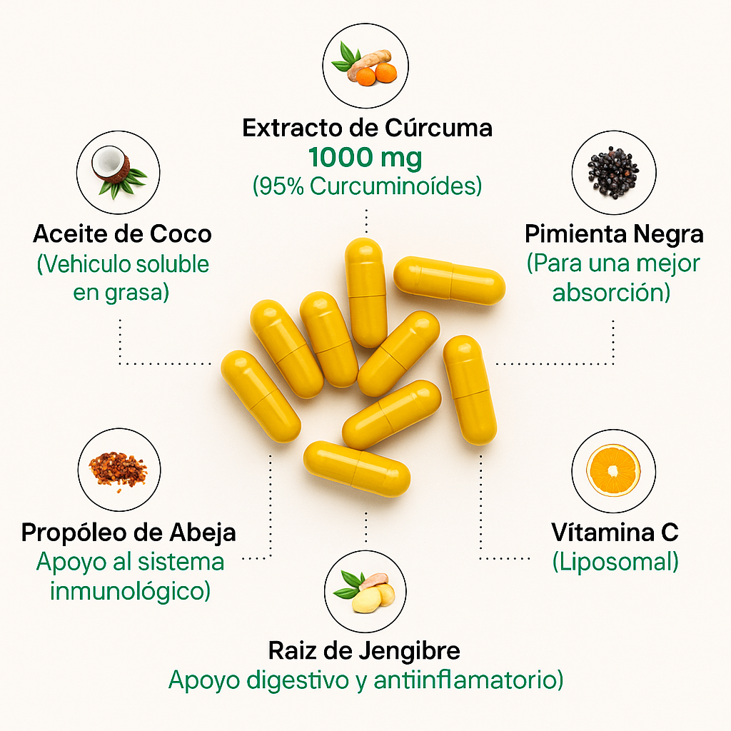 Cápsulas de curcumina de curcuma