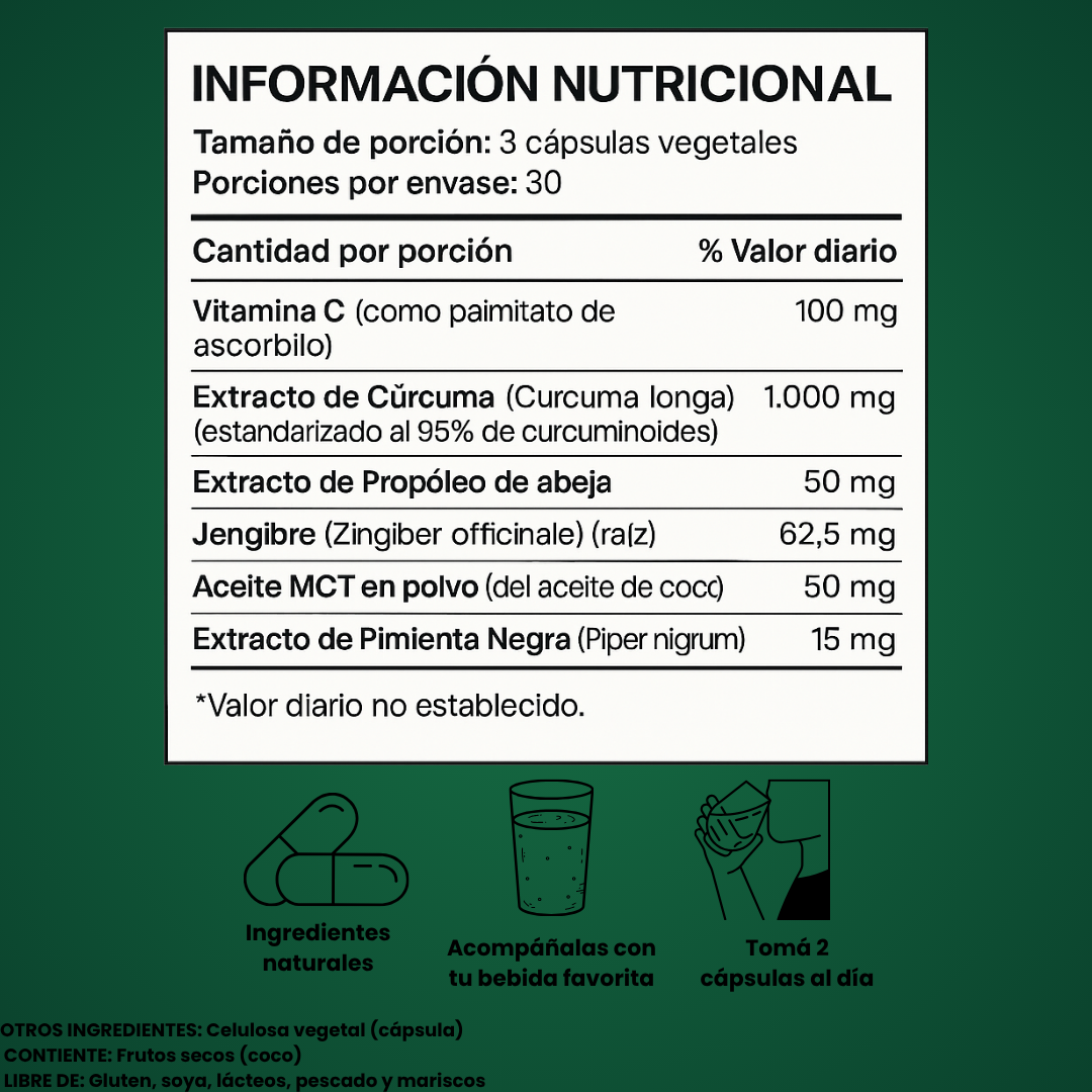 Cápsulas de curcumina de curcuma