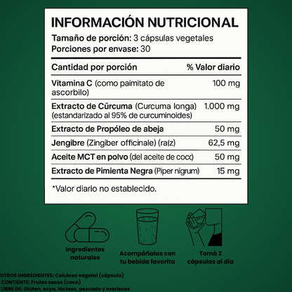 Cápsulas de curcumina de curcuma